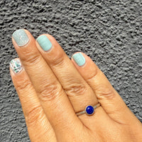 Lapis Lazuli Gemdrop 6mm Stacking Ring - sterling silver | Stone Love Collection ring Amanda K Lockrow