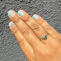 Seraphinite Gemdrop 6mm Stacking Ring - sterling silver | Stone Love Collection ring Amanda K Lockrow