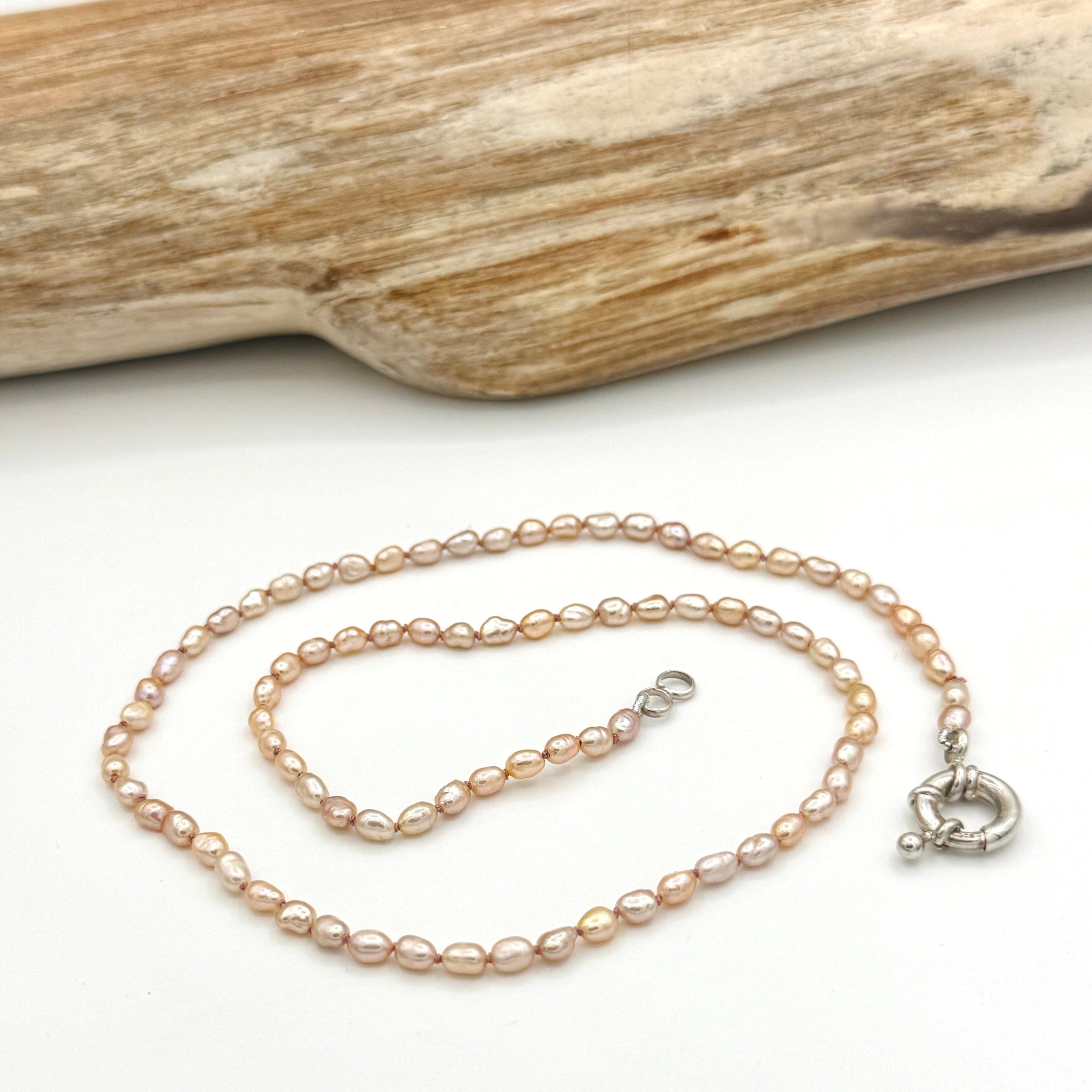 Strung Together Pink Pearl Beaded Necklace - sterling silver | Little Rock Collection necklace Amanda K Lockrow