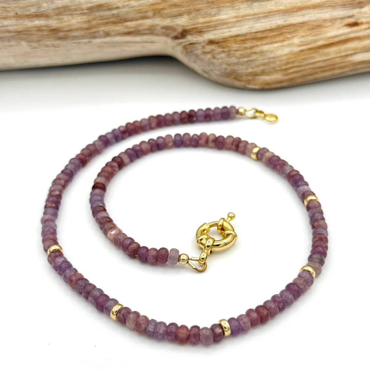 Strung Together Lepidolite Beaded Necklace - 14k gold filled | Little Rock Collection necklace Amanda K Lockrow