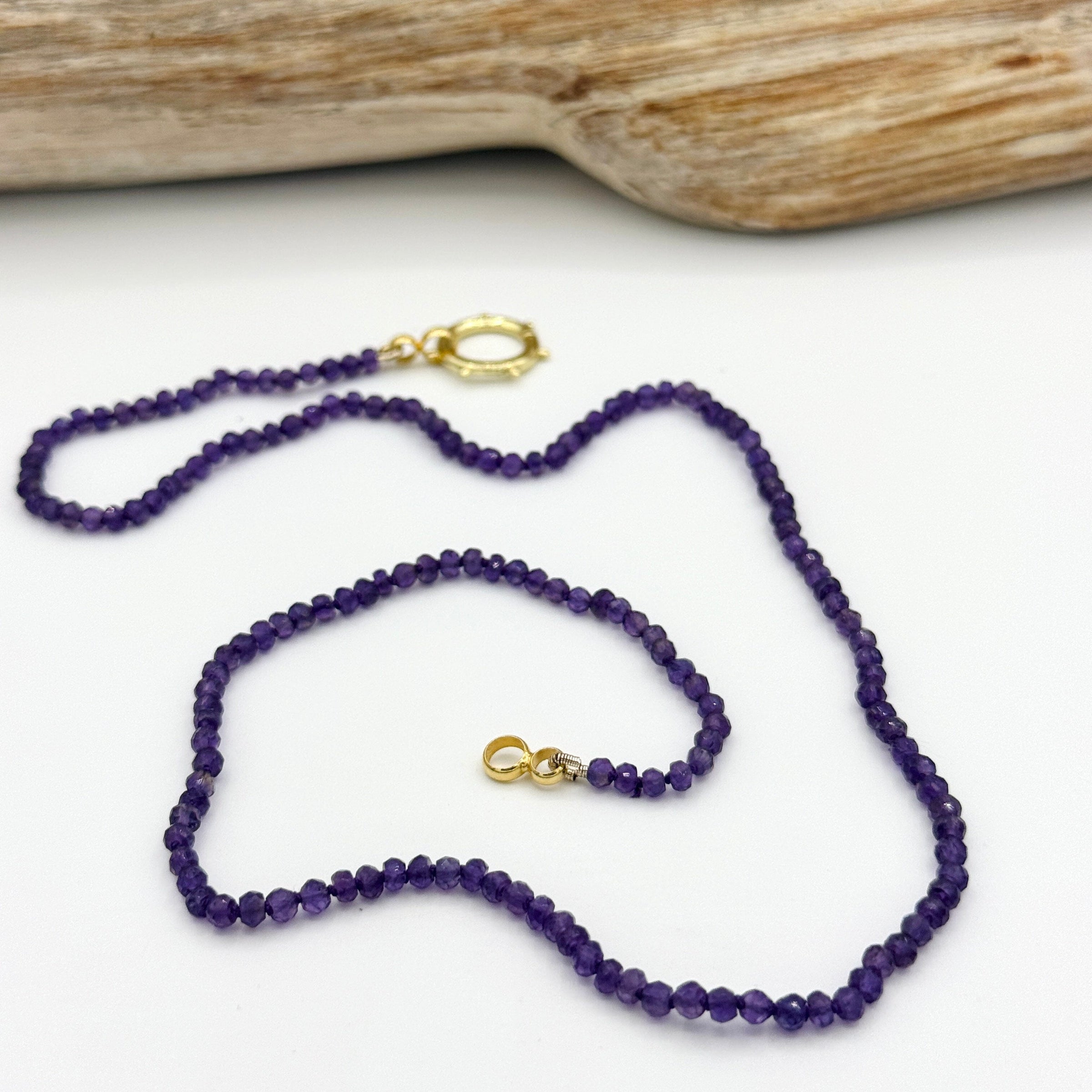 Strung Together Amethyst Beaded Necklace - 14k gold filled | Little Rock Collection necklace Amanda K Lockrow