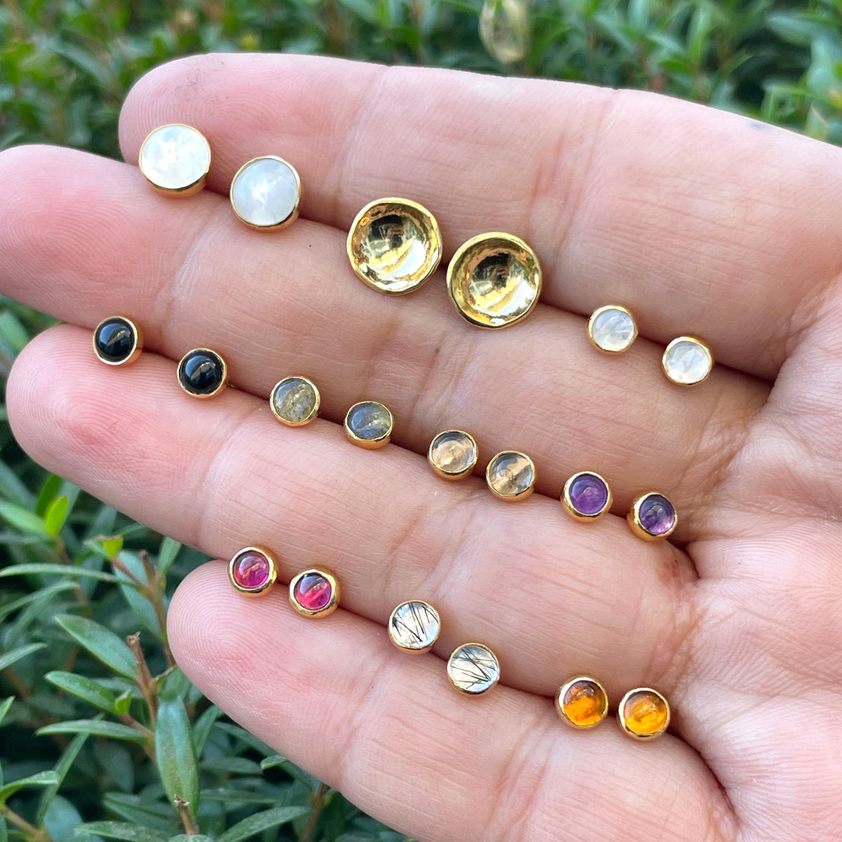 Darling Larger Cup Studs - 18K gold vermeil or silver | Petite Collection earrings Amanda K Lockrow