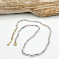 Strung Together Morganite and Aquamarine Beaded Necklace - 14k gold filled | Little Rock Collection necklace Amanda K Lockrow