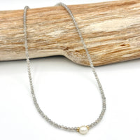 Strung Together Little Labradorite and Pearl Beaded Necklace - 14k gold filled | Little Rock Collection necklace Amanda K Lockrow