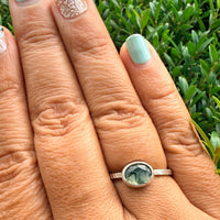 Rose Cut Moss Agate Ring - sterling silver | Stone Love