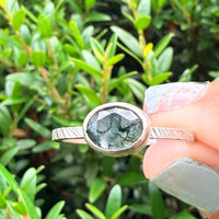 Rose Cut Moss Agate Ring - sterling silver | Stone Love