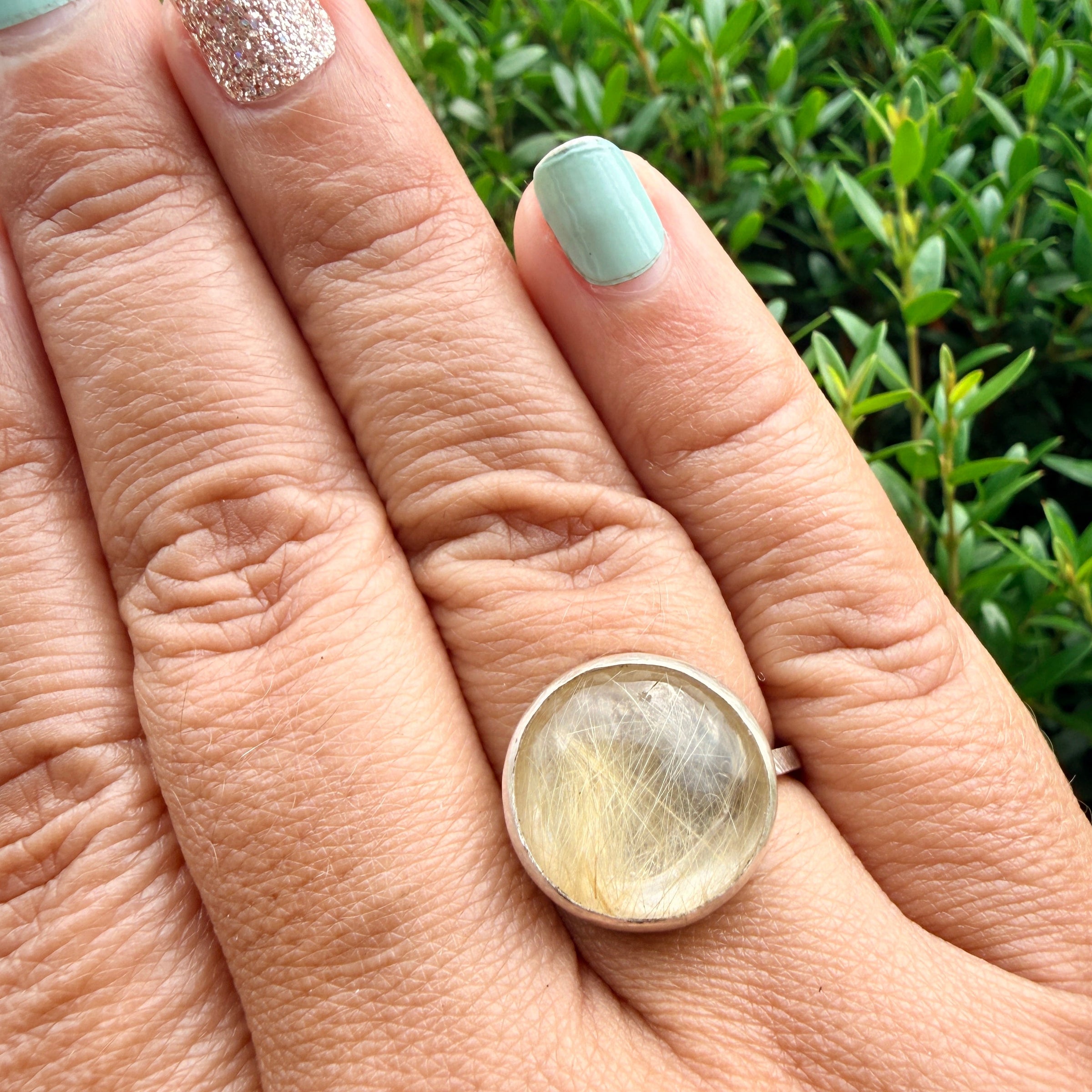 Rutilated Quartz Ring - sterling silver | size 8 | Aislinn Collection