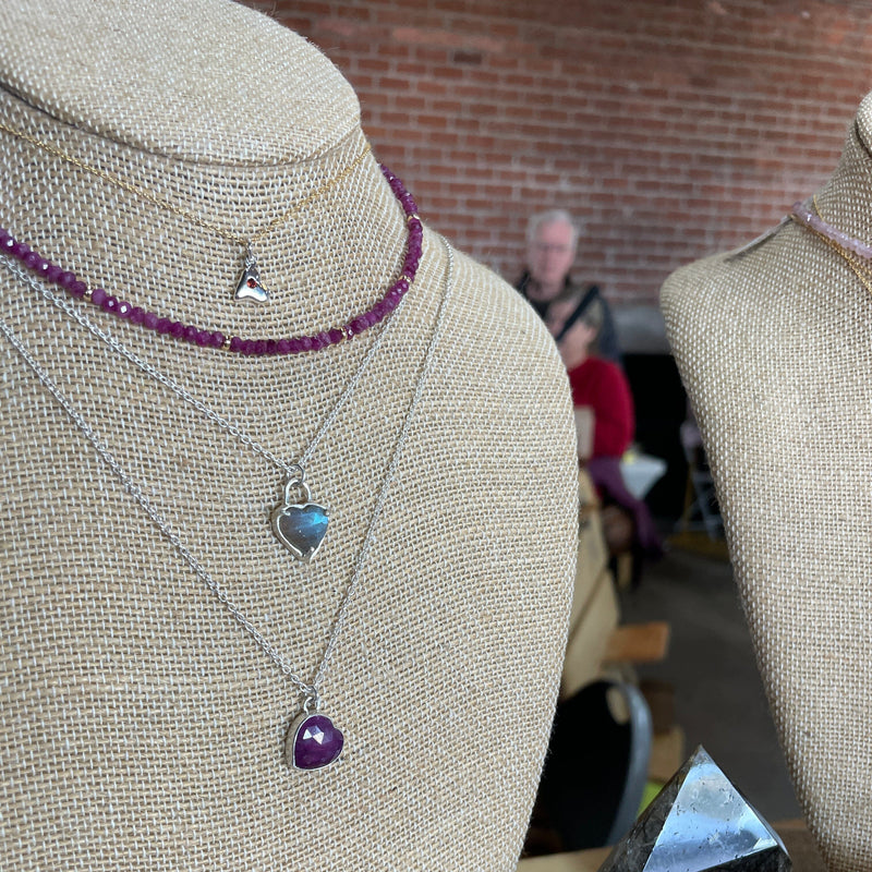 Heart Necklaces - sterling silver | Stone Love Collection necklace Amanda K Lockrow