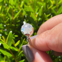 Rainbow Moonstone stacking ring - sterling silver | size 7 | Petite Collection ring Amanda K Lockrow