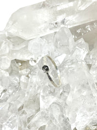Tourmalinated Quartz Gemdrop 4mm Stacking Ring - sterling silver | Petite Collection ring Amanda K Lockrow
