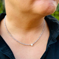Strung Together Little Labradorite and Pearl Beaded Necklace - 14k gold filled | Little Rock Collection necklace Amanda K Lockrow