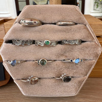 Little Labradorite and Diamond Isla Ring - sterling silver ring Amanda K Lockrow