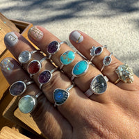 Turquoise and Pyrite Ring - sterling silver ring Amanda K Lockrow