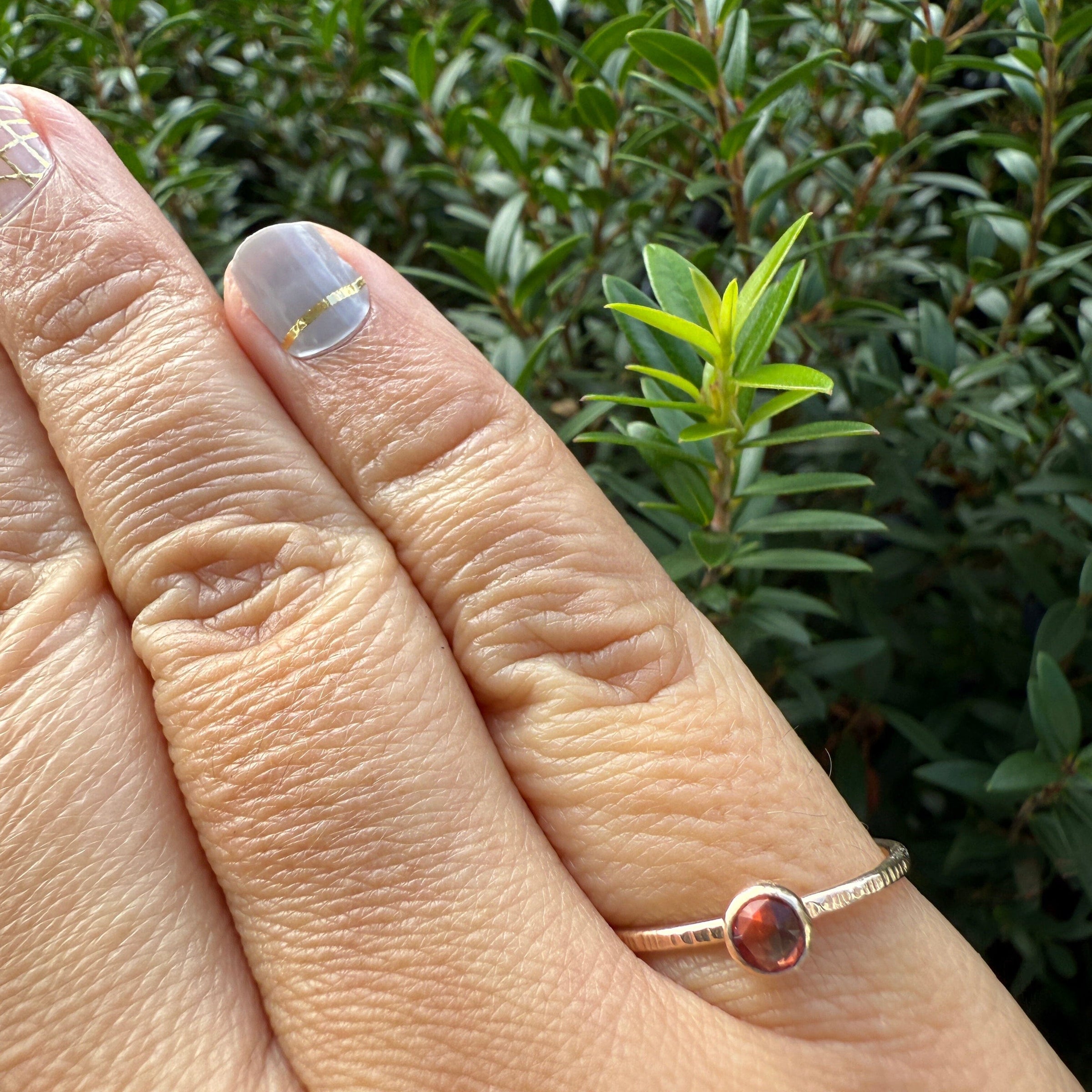 Oregon Sunstone Rosecut Stacking Ring - 14k gold | Fine Collection ring Amanda K Lockrow