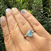 Aquamarine Heart Ring - sterling silver | Stone Love Collection ring Amanda K Lockrow