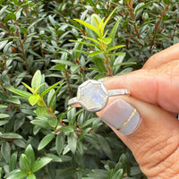Rainbow Moonstone stacking ring - sterling silver | size 7 | Petite Collection ring Amanda K Lockrow