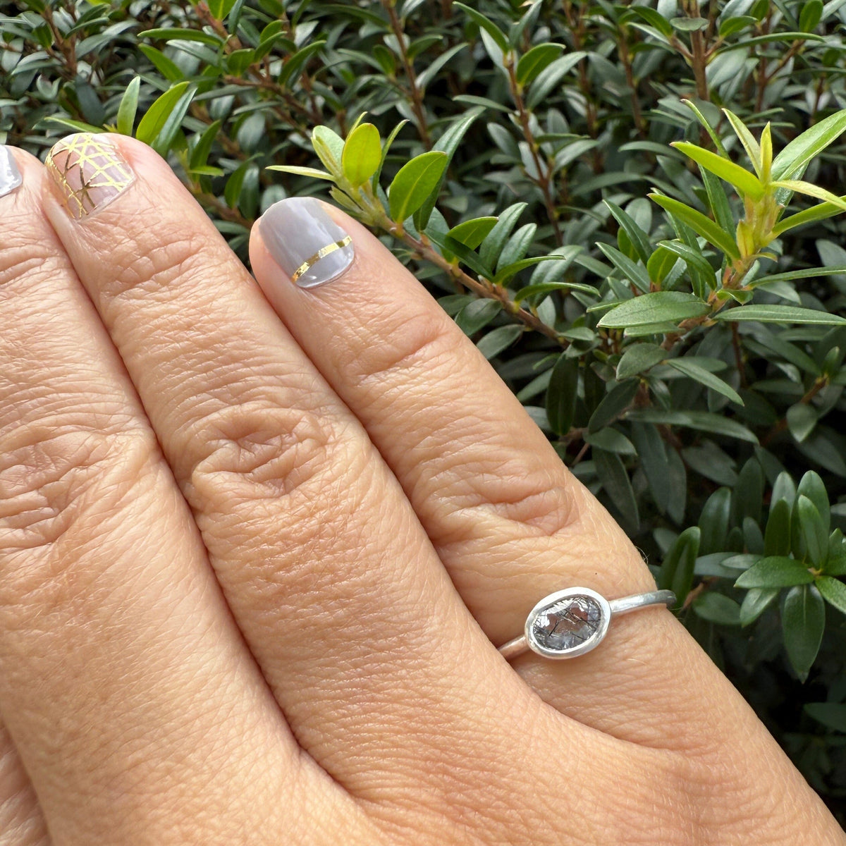 Tourmalinated Quartz Sophia Ring Smaller - Sterling Silver | Aislinn Collection ring Amanda K Lockrow