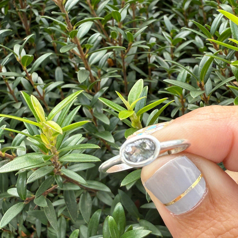 Tourmalinated Quartz Sophia Ring Smaller - Sterling Silver | Aislinn Collection ring Amanda K Lockrow