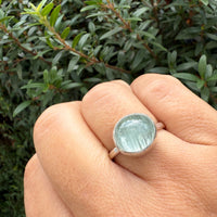 Cats Eye Aquamarine Ring - sterling silver | Size 8 | Stone Love Collection ring Amanda K Lockrow