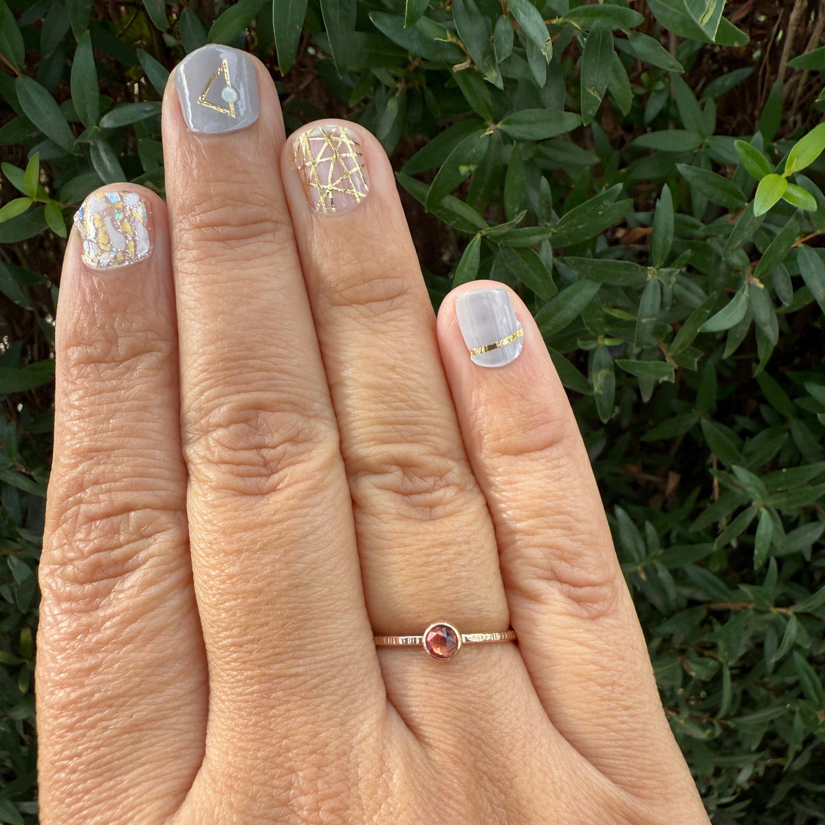 Oregon Sunstone Rosecut Stacking Ring - 14k gold | Fine Collection ring Amanda K Lockrow