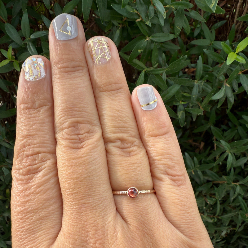 Oregon Sunstone Rosecut Stacking Ring - 14k gold | Fine Collection ring Amanda K Lockrow