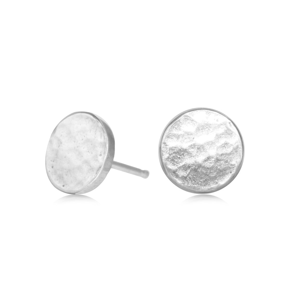 Hammered Disc Stud Earrings - 18K gold vermeil | Petite Collection earrings Amanda K Lockrow