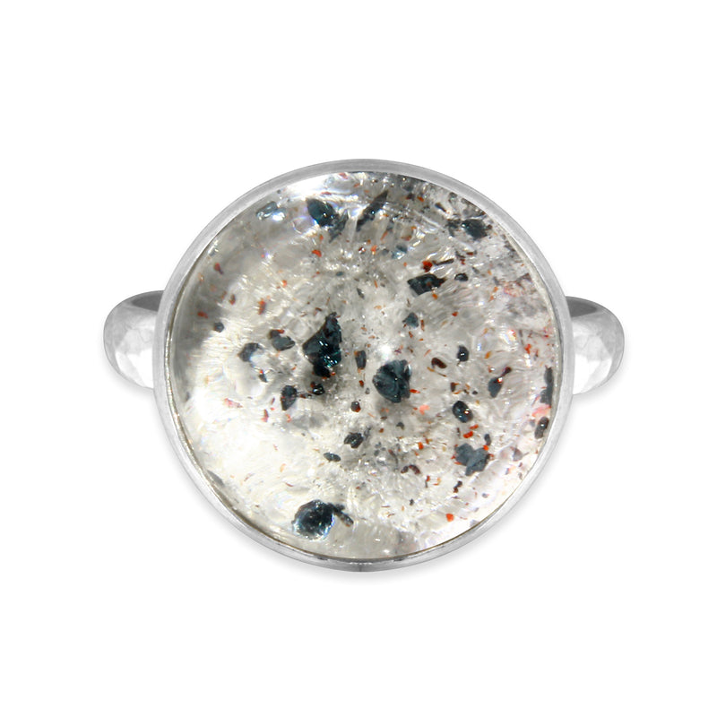 Blue Mica in Quartz Ring - Sterling Silver | Size 7.5 | Aislinn Collection ring Amanda K Lockrow