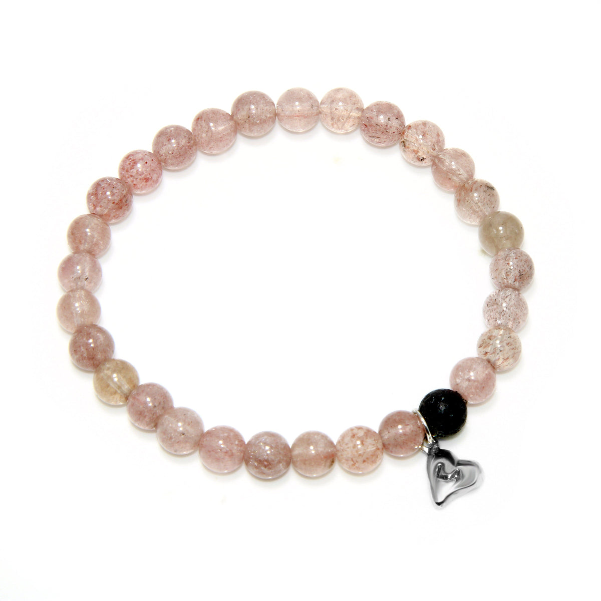 LA Love Strawberry Quartz Crystal Stretchy Bracelet bracelet Amanda K Lockrow