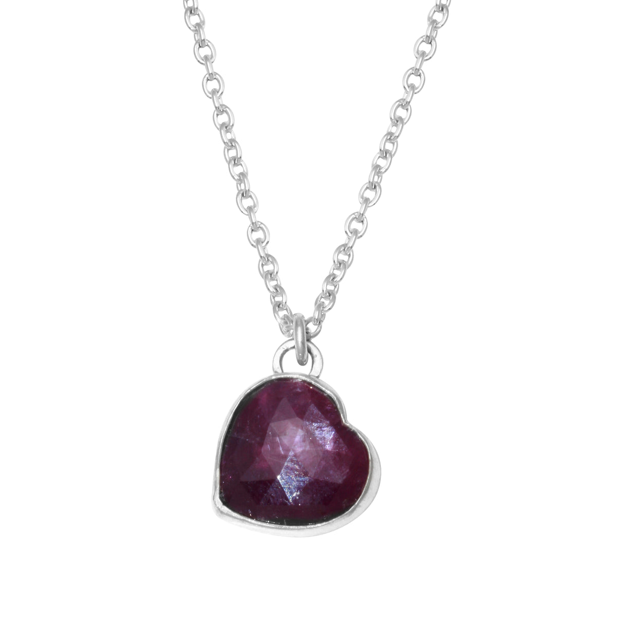 Pink Sapphire Rosecut Heart Necklace - sterling silver | Stone Love Collection necklace Amanda K Lockrow
