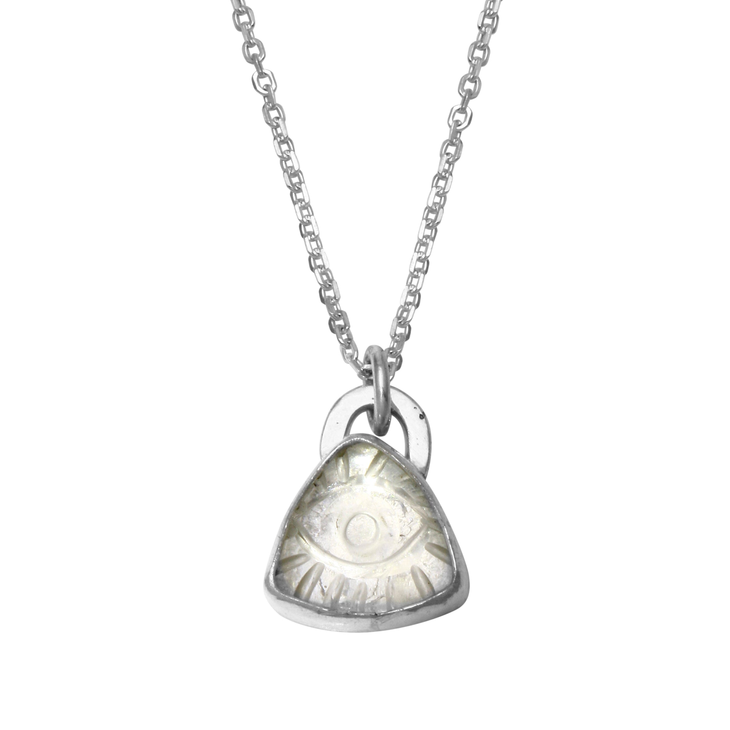 Third Eye Small Clear Quartz Triangle Necklace - sterling silver | Talisman Collection necklace Amanda K Lockrow