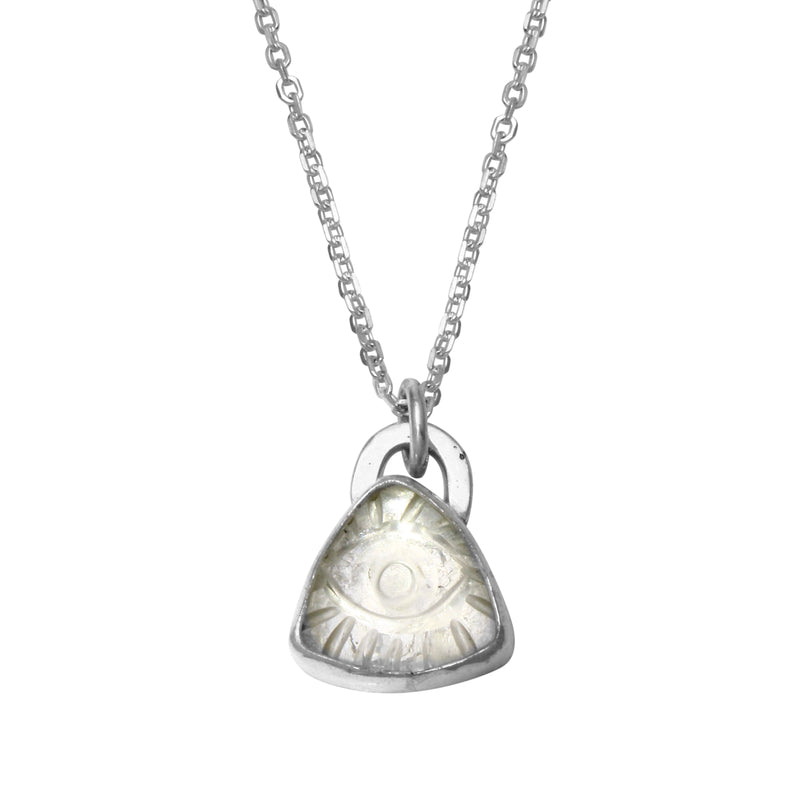 Third Eye Small Clear Quartz Triangle Necklace - sterling silver | Talisman Collection necklace Amanda K Lockrow