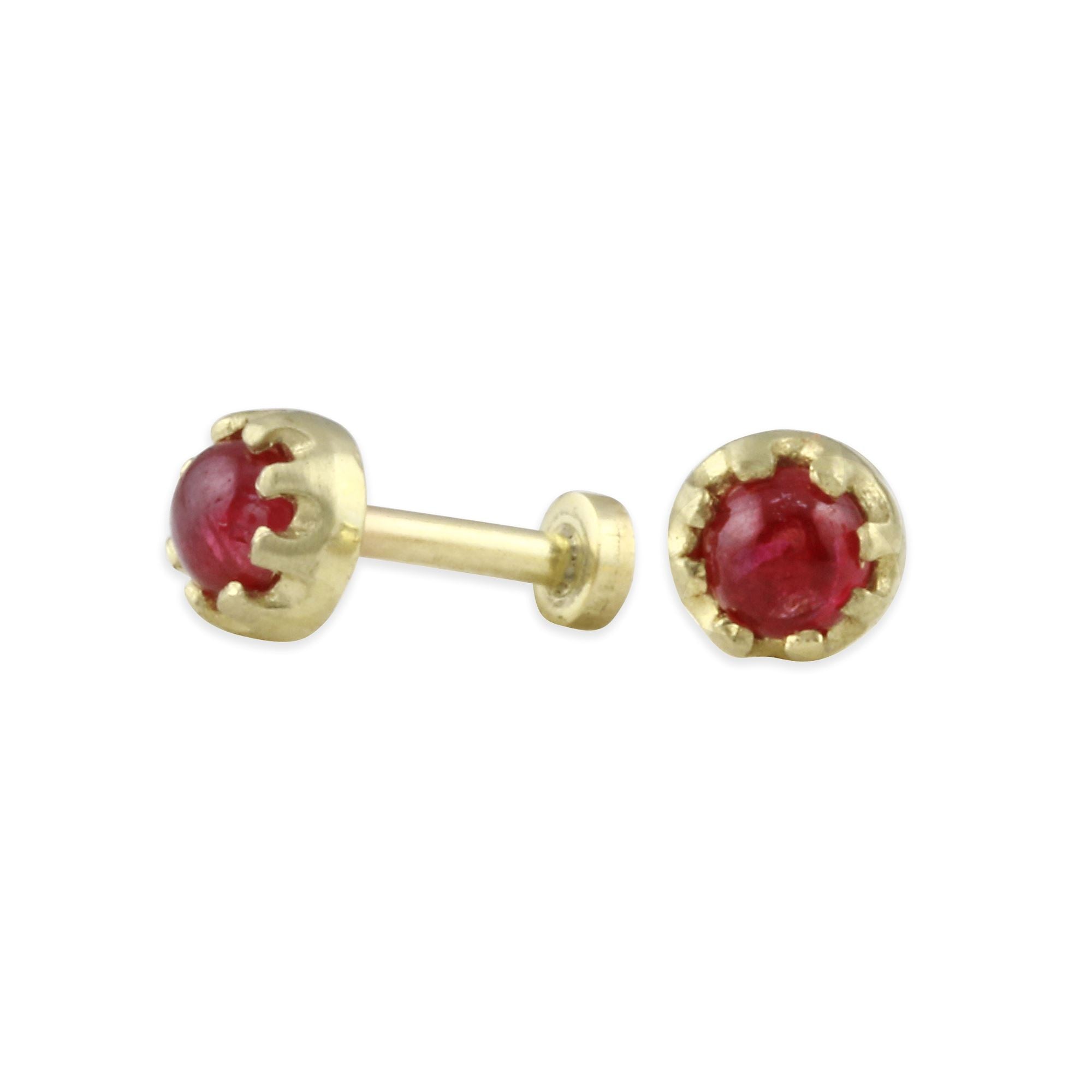 Ruby Diana Stud Earring - 14k yellow gold | Fine Collection earrings Amanda K Lockrow