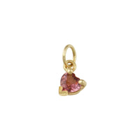 Open Hearted Rhodonite Garnet Heart Charm -14k yellow gold | Fine Collection charm Amanda K Lockrow