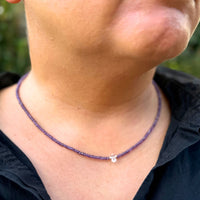 Strung Together Amethyst and Herkimer Diamond Beaded Necklace - 14k gold filled | Little Rock Collection necklace Amanda K Lockrow