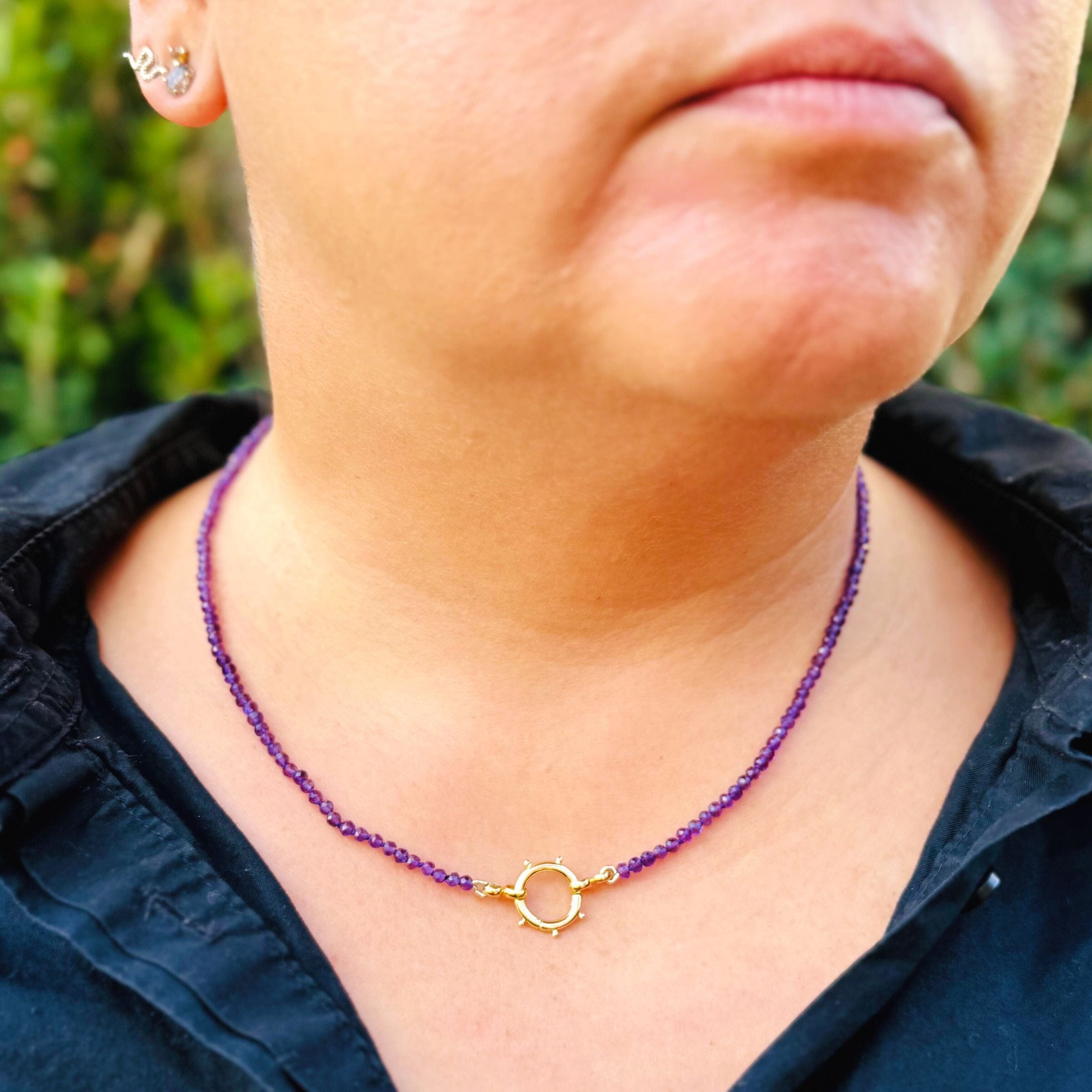 Strung Together Amethyst Beaded Necklace - 14k gold filled | Little Rock Collection necklace Amanda K Lockrow
