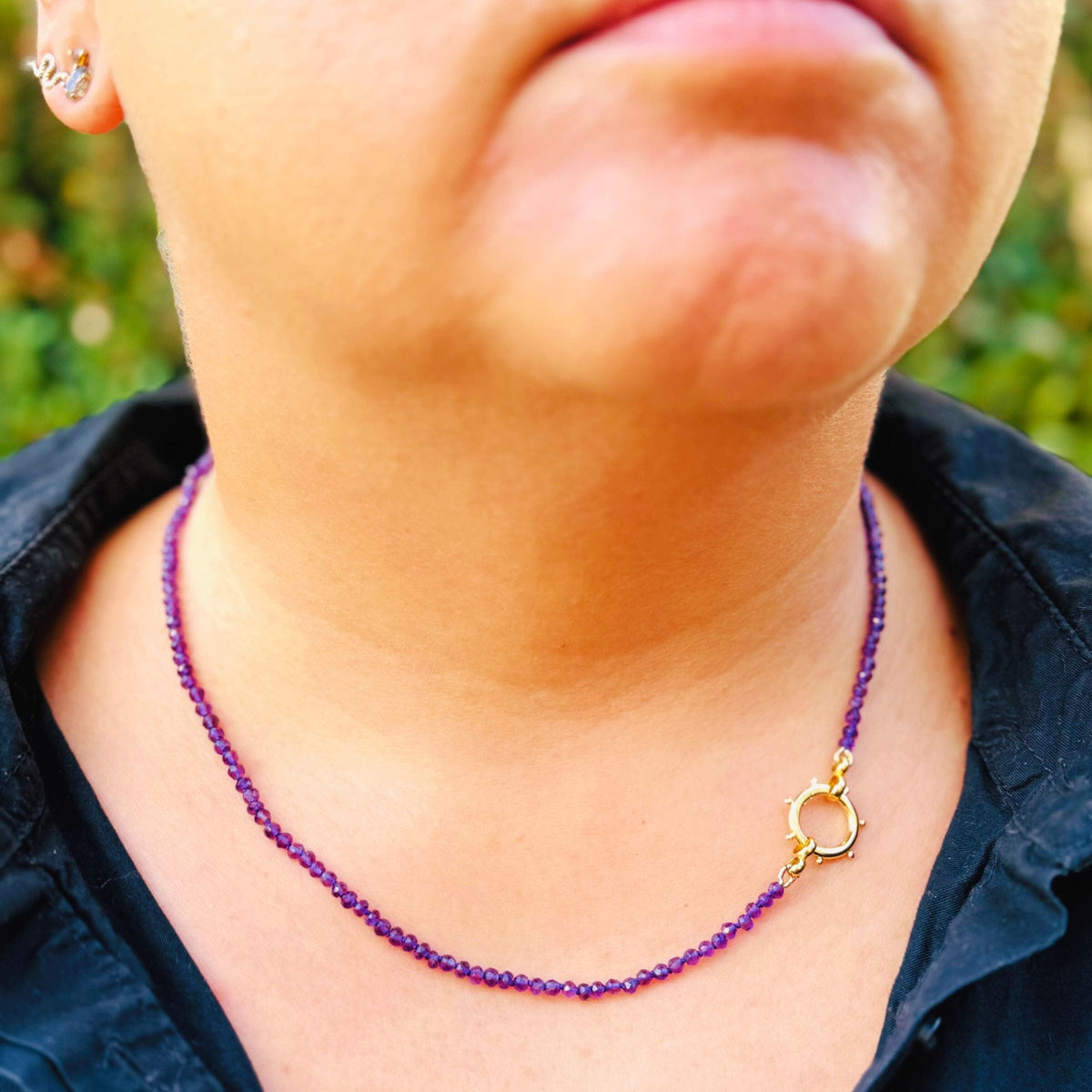 Strung Together Amethyst Beaded Necklace - 14k gold filled | Little Rock Collection necklace Amanda K Lockrow