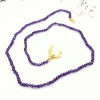 Strung Together Amethyst Beaded Necklace - 14k gold filled | Little Rock Collection