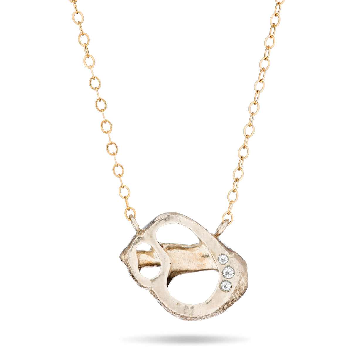 Slice Shell Aqamarine Necklace - sterling silver & 14k gold filled | Darya Collection necklace Amanda K Lockrow