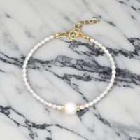 Strung Together Pearl Beaded Bracelet - 14k gold filled | Little Rock Collection bracelet Amanda K Lockrow