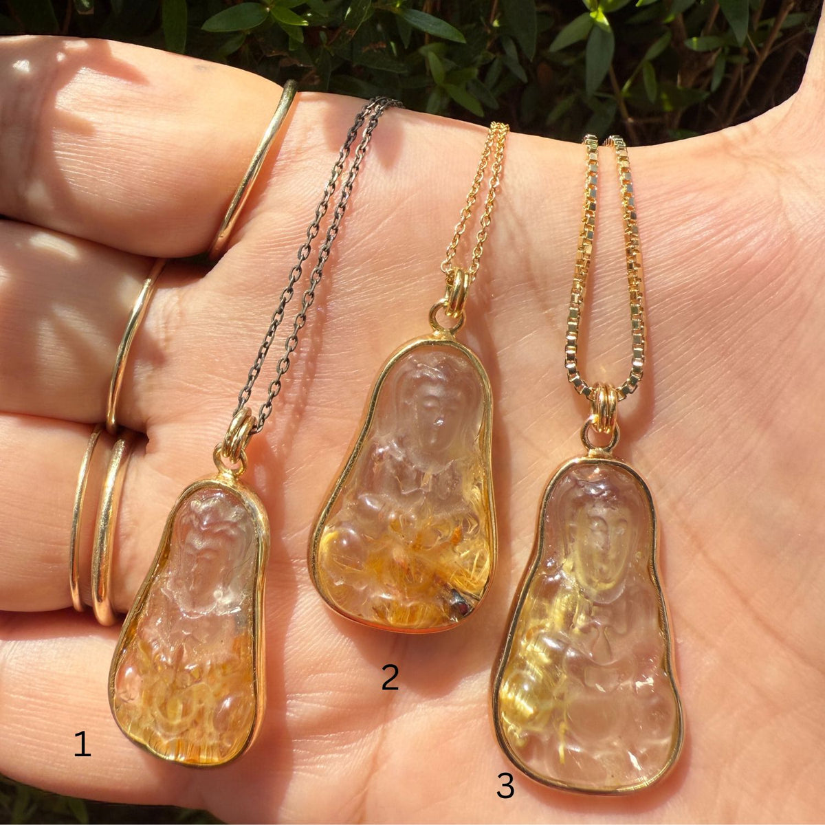 Kuan Yin Rutilated Quartz Crystal Necklace - gold filled | Talisman Collection necklace Amanda K Lockrow