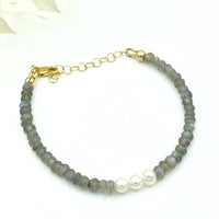 Strung Together Three Pearl Beaded Bracelet - 14k gold filled | Little Rock Collection bracelet Amanda K Lockrow