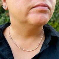 Strung Together Pink Pearl Beaded Necklace - sterling silver | Little Rock Collection