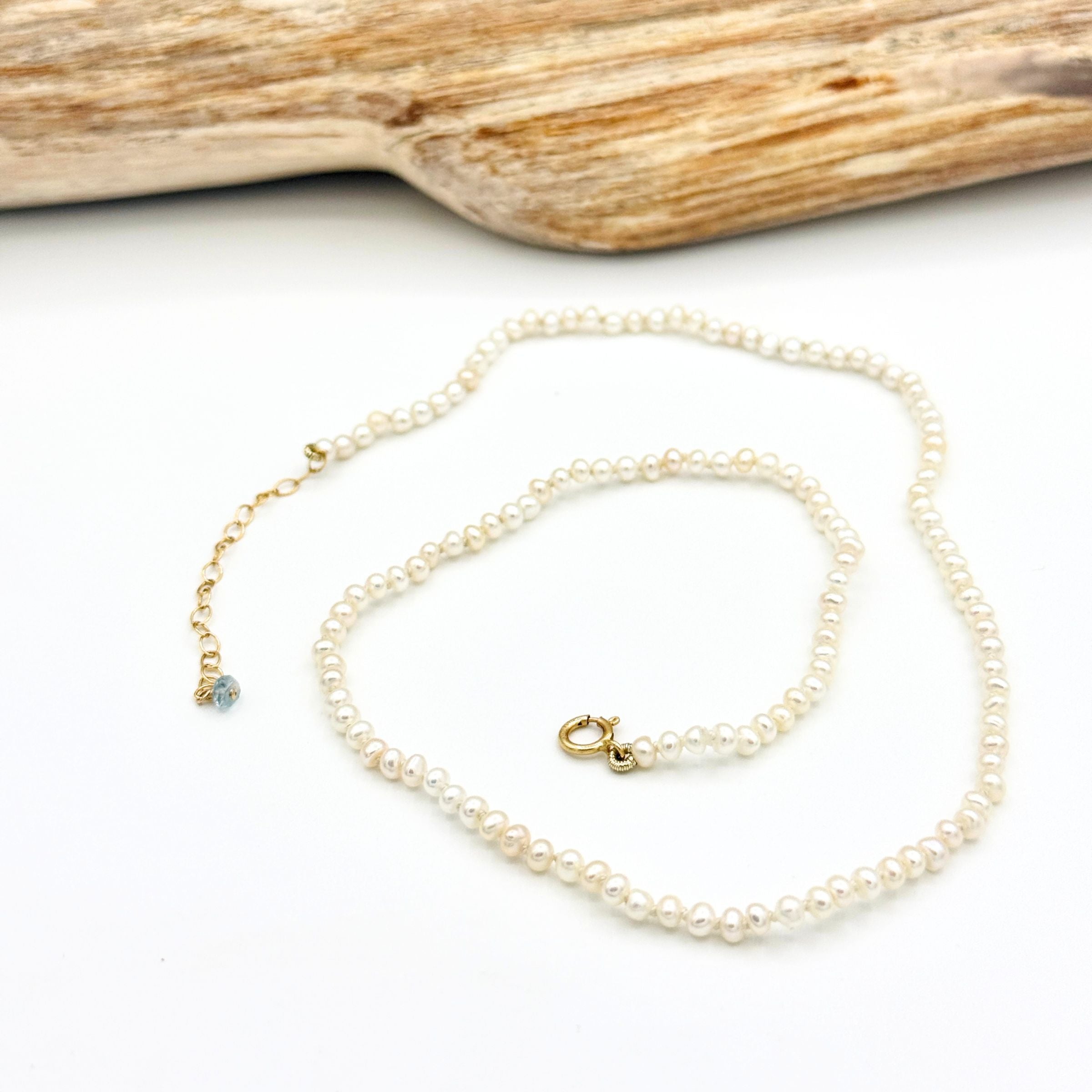 Strung Together Pearl Beaded Necklace - 14k gold filled | Little Rock Collection