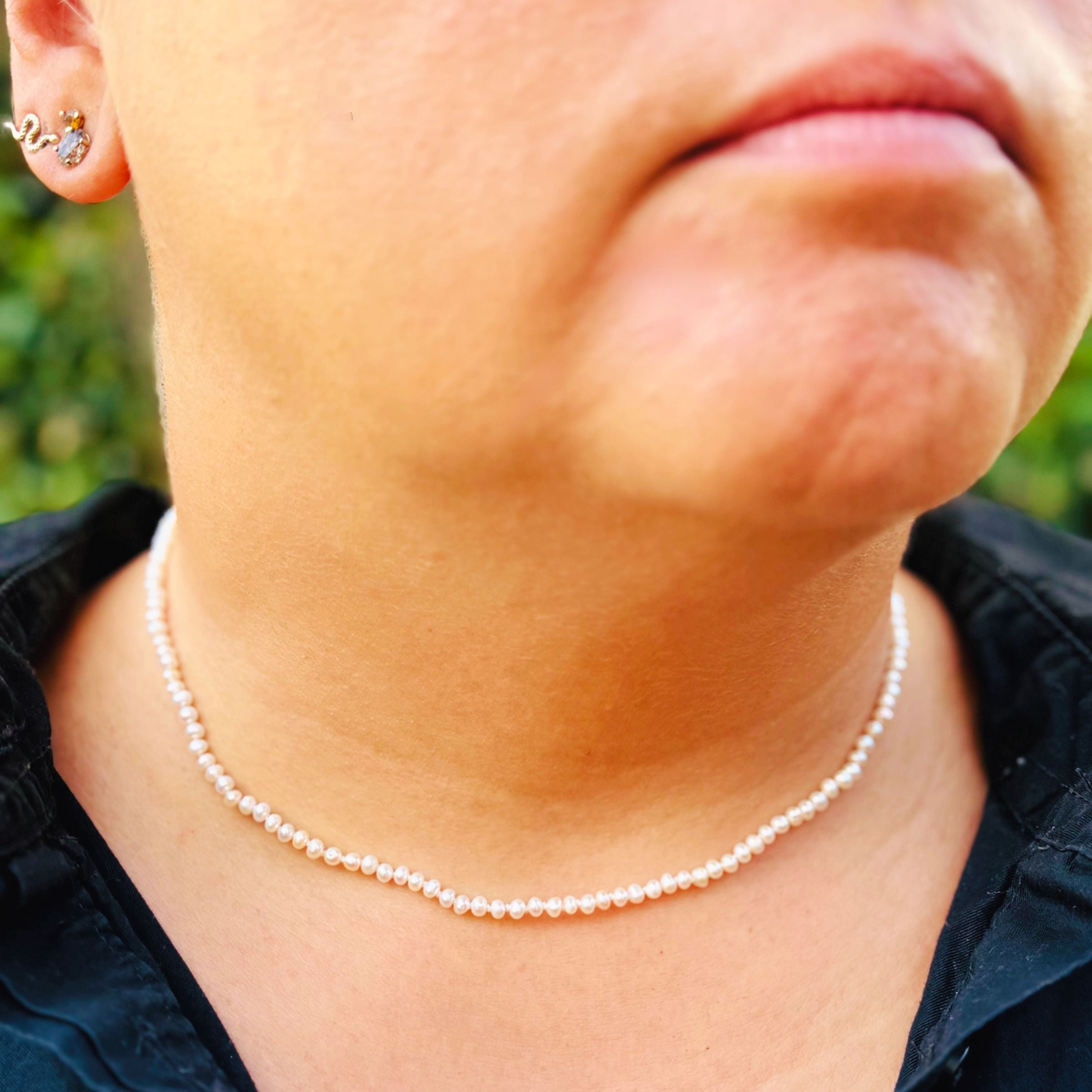 Strung Together Pearl Beaded Necklace - 14k gold filled | Little Rock Collection