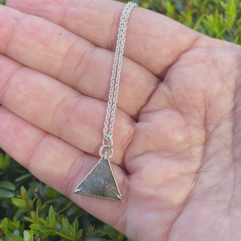 Third Eye Labradorite Triangle Necklace - sterling silver | Talisman Collection