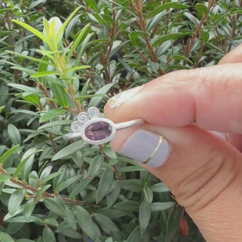 Spinel and Diamond Sophia Ring - sterling silver | size is 7 | Stone Love Collection