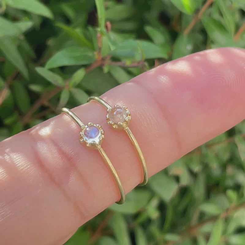 Rainbow Moonstone Diana Ring - 14k gold | Fine Collection