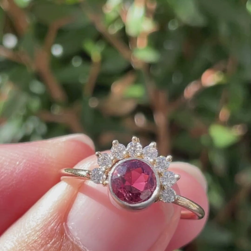 Empress Pink Tourmaline and Diamond Ring - 14K gold | Sunrise Collection