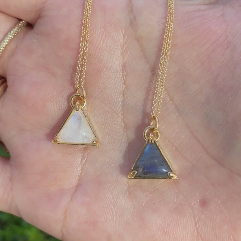 Labradorite Triangle Necklace - sterling silver or vermeil | Stone Love Collection