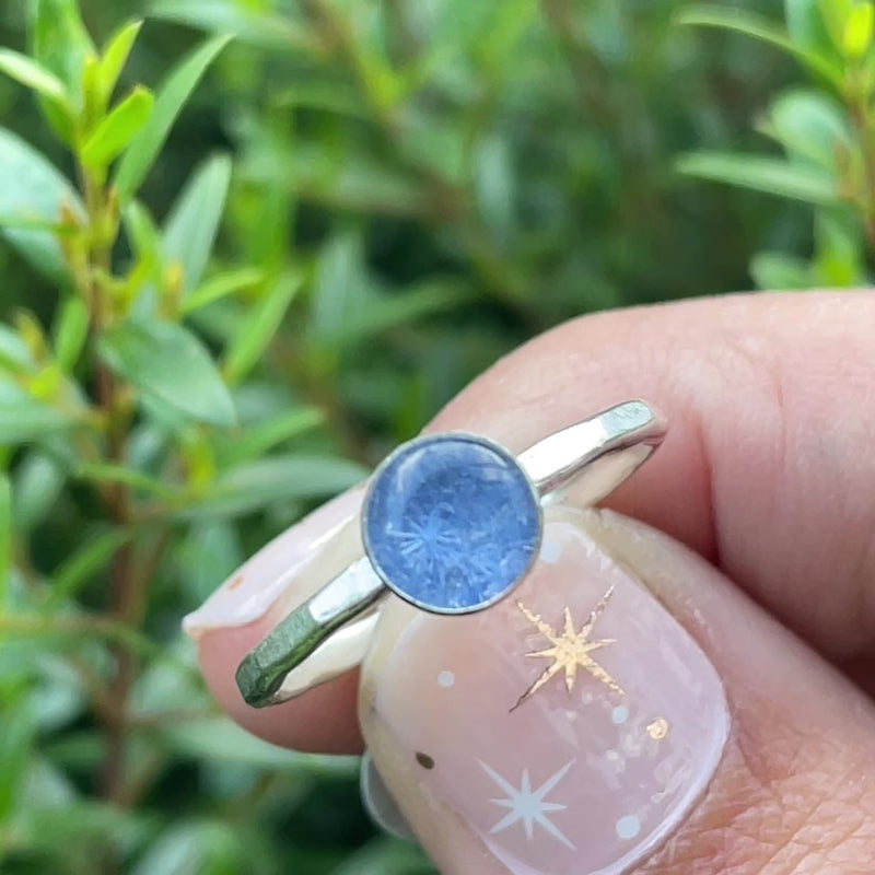 Dumortierite in Quartz Ring - sterling silver | Size 7 |  Aislinn Collection